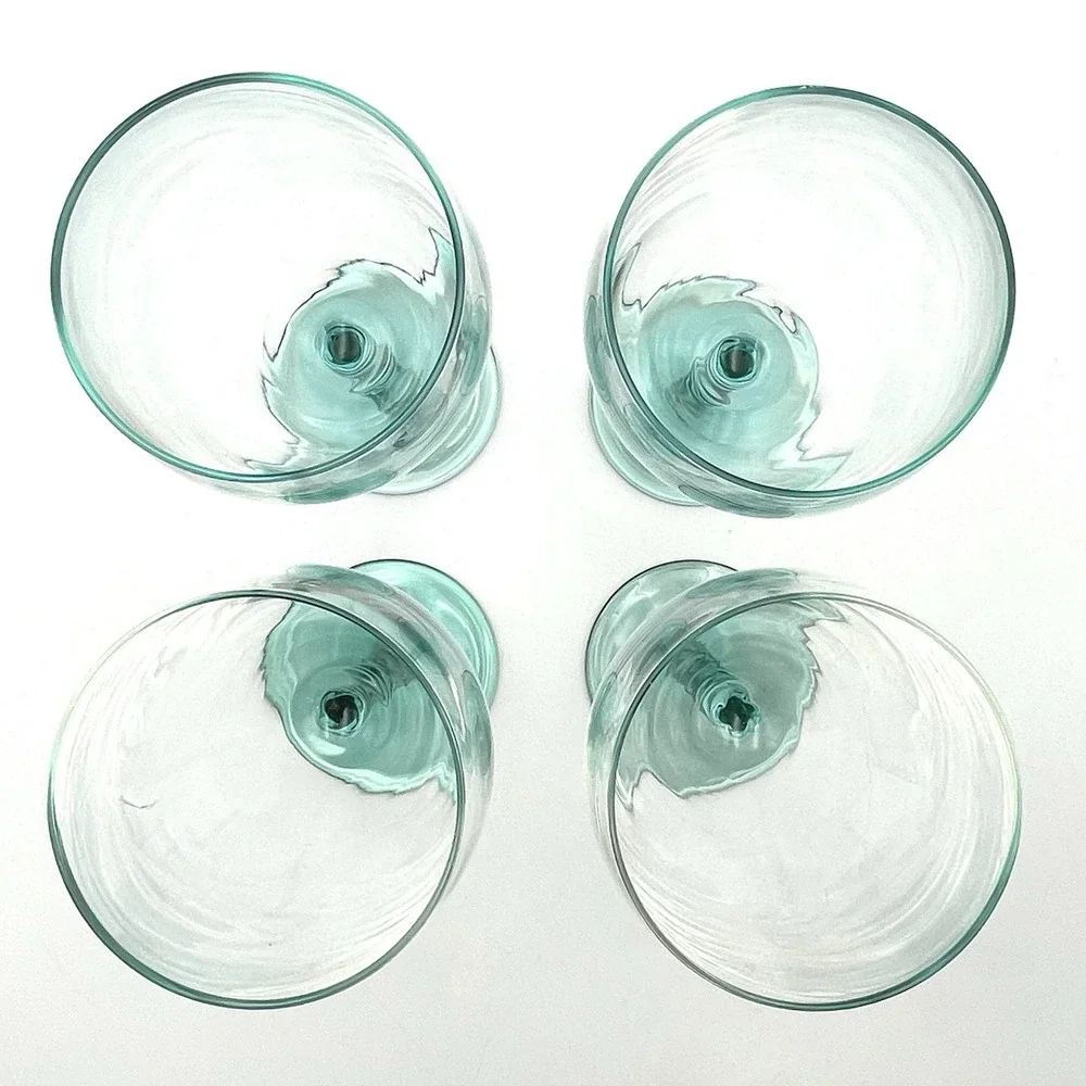 Vintage Cristal D'Arques Angelique Aqua Water Goblets Set of 4 France